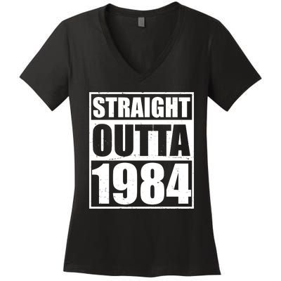 Straight Outta 1984 40th Birthday Women's V-Neck T-Shirt