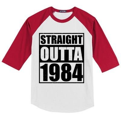 Straight Outta 1984 40th Birthday Kids Colorblock Raglan Jersey