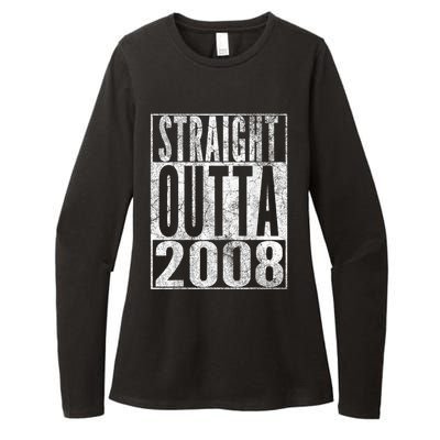 Straight Outta 2008 15th Birthday Present Gift 15 Years Old Womens CVC Long Sleeve Shirt