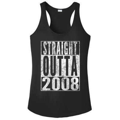 Straight Outta 2008 15th Birthday Present Gift 15 Years Old Ladies PosiCharge Competitor Racerback Tank