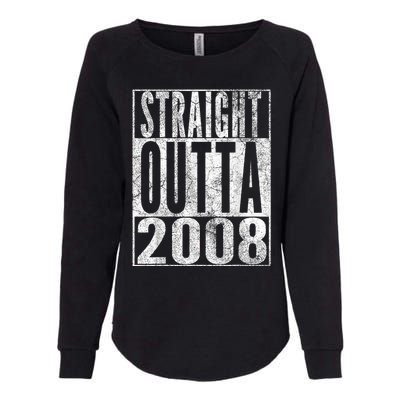 Straight Outta 2008 15th Birthday Present Gift 15 Years Old Womens California Wash Sweatshirt