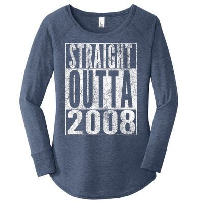 Straight Outta 2008 15th Birthday Present Gift 15 Years Old Women's Perfect Tri Tunic Long Sleeve Shirt