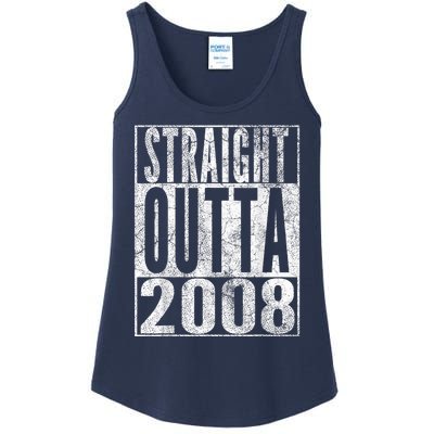 Straight Outta 2008 15th Birthday Present Gift 15 Years Old Ladies Essential Tank