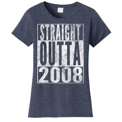 Straight Outta 2008 15th Birthday Present Gift 15 Years Old Women's T-Shirt