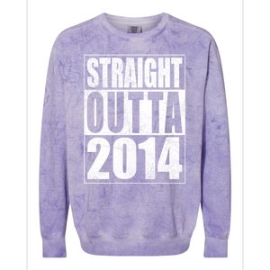 Straight Outta 2014 9 Years Old 9th Birthday Gift Colorblast Crewneck Sweatshirt