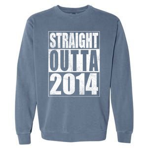 Straight Outta 2014 9 Years Old 9th Birthday Gift Garment-Dyed Sweatshirt