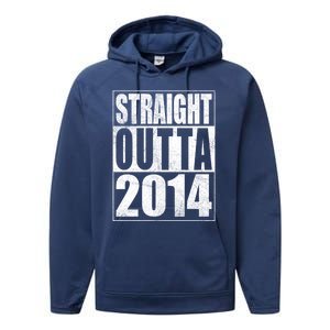 Straight Outta 2014 9 Years Old 9th Birthday Gift Performance Fleece Hoodie