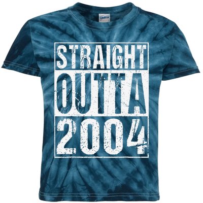 Straight Outta 2004 19th Bithday GIft 19 Years Old Birthday Kids Tie-Dye T-Shirt