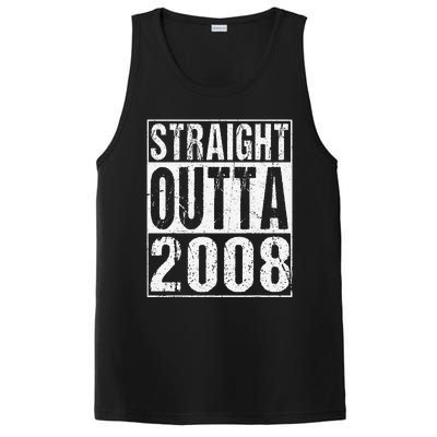 Straight Outta 2008 15th Bithday GIft 15 Years Old Birthday PosiCharge Competitor Tank