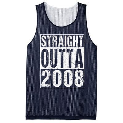 Straight Outta 2008 15th Bithday GIft 15 Years Old Birthday Mesh Reversible Basketball Jersey Tank