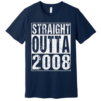 Straight Outta 2008 15th Bithday GIft 15 Years Old Birthday Premium T-Shirt