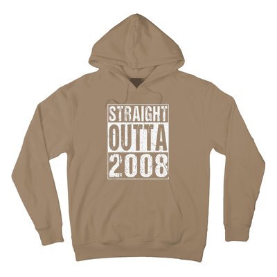 Straight Outta 2008 15th Bithday GIft 15 Years Old Birthday Hoodie