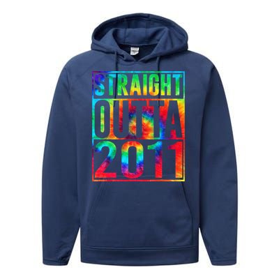 Straight Outta 2011 Dirty Thirty Funny 12th Birthday Gift Performance Fleece Hoodie