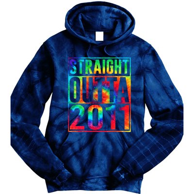 Straight Outta 2011 Dirty Thirty Funny 12th Birthday Gift Tie Dye Hoodie