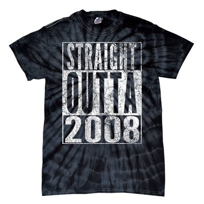 Straight Outta 2008 15th Birthday Gift 15 Years Old Tie-Dye T-Shirt