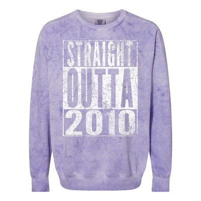 Straight Outta 2010 13th Birthday Gift 13 Years Old Kids Colorblast Crewneck Sweatshirt