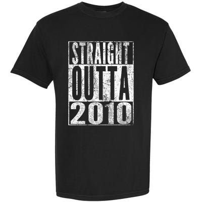 Straight Outta 2010 13th Birthday Gift 13 Years Old Kids Garment-Dyed Heavyweight T-Shirt