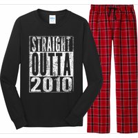 Straight Outta 2010 13th Birthday Gift 13 Years Old Kids Long Sleeve Pajama Set