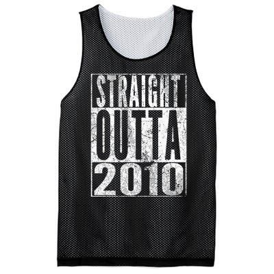 Straight Outta 2010 13th Birthday Gift 13 Years Old Kids Mesh Reversible Basketball Jersey Tank