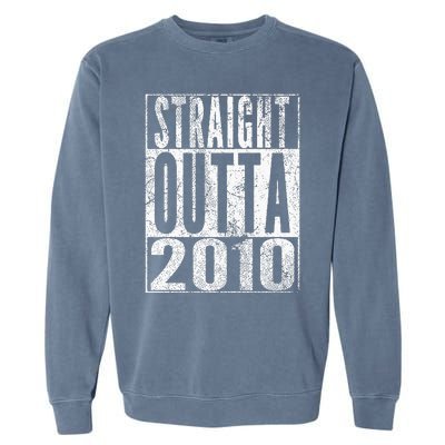 Straight Outta 2010 13th Birthday Gift 13 Years Old Kids Garment-Dyed Sweatshirt