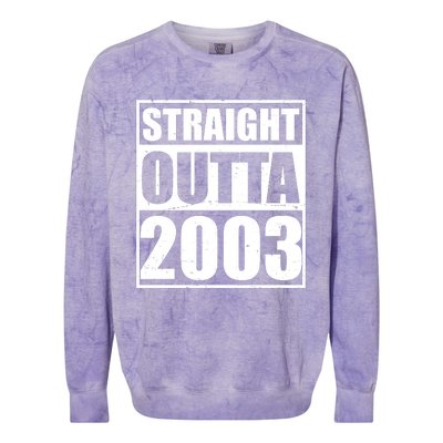 Straight Outta 2003 20th Birthday Colorblast Crewneck Sweatshirt