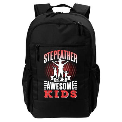Stepfather Of 3 Awesome Step Dad Fathers Day Stepdad Gift Backpack