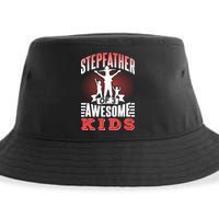 Stepfather Of 3 Awesome Step Dad Fathers Day Stepdad Gift Sustainable Bucket Hat