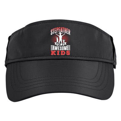 Stepfather Of 3 Awesome Step Dad Fathers Day Stepdad Gift Adult Drive Performance Visor