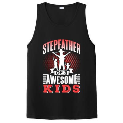 Stepfather Of 3 Awesome Step Dad Fathers Day Stepdad Gift PosiCharge Competitor Tank