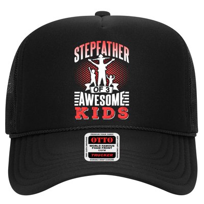 Stepfather Of 3 Awesome Step Dad Fathers Day Stepdad Gift Trucker Hat
