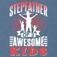 Stepfather Of 3 Awesome Step Dad Fathers Day Stepdad Gift Garment-Dyed Sweatshirt