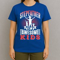 Stepfather Of 3 Awesome Step Dad Fathers Day Stepdad Gift T-Shirt