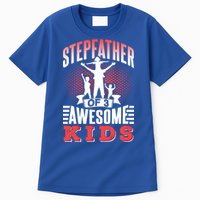 Stepfather Of 3 Awesome Step Dad Fathers Day Stepdad Gift Tall T-Shirt