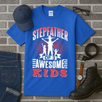 Stepfather Of 3 Awesome Step Dad Fathers Day Stepdad Gift Tall T-Shirt