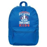 Stepfather Of 3 Awesome Step Dad Fathers Day Stepdad Gift 16 in Basic Backpack