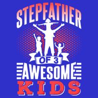 Stepfather Of 3 Awesome Step Dad Fathers Day Stepdad Gift 16 in Basic Backpack