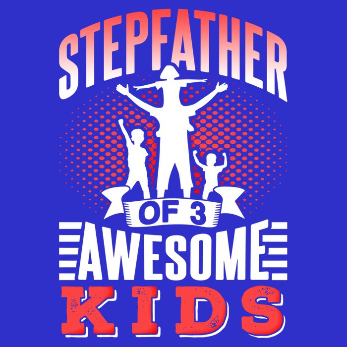 Stepfather Of 3 Awesome Step Dad Fathers Day Stepdad Gift 16 in Basic Backpack