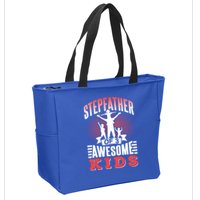 Stepfather Of 3 Awesome Step Dad Fathers Day Stepdad Gift Zip Tote Bag