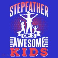 Stepfather Of 3 Awesome Step Dad Fathers Day Stepdad Gift Zip Tote Bag