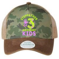 Stepfather Of 3 Awesome Stepdad Fathers Day Step Dad Gift Legacy Tie Dye Trucker Hat