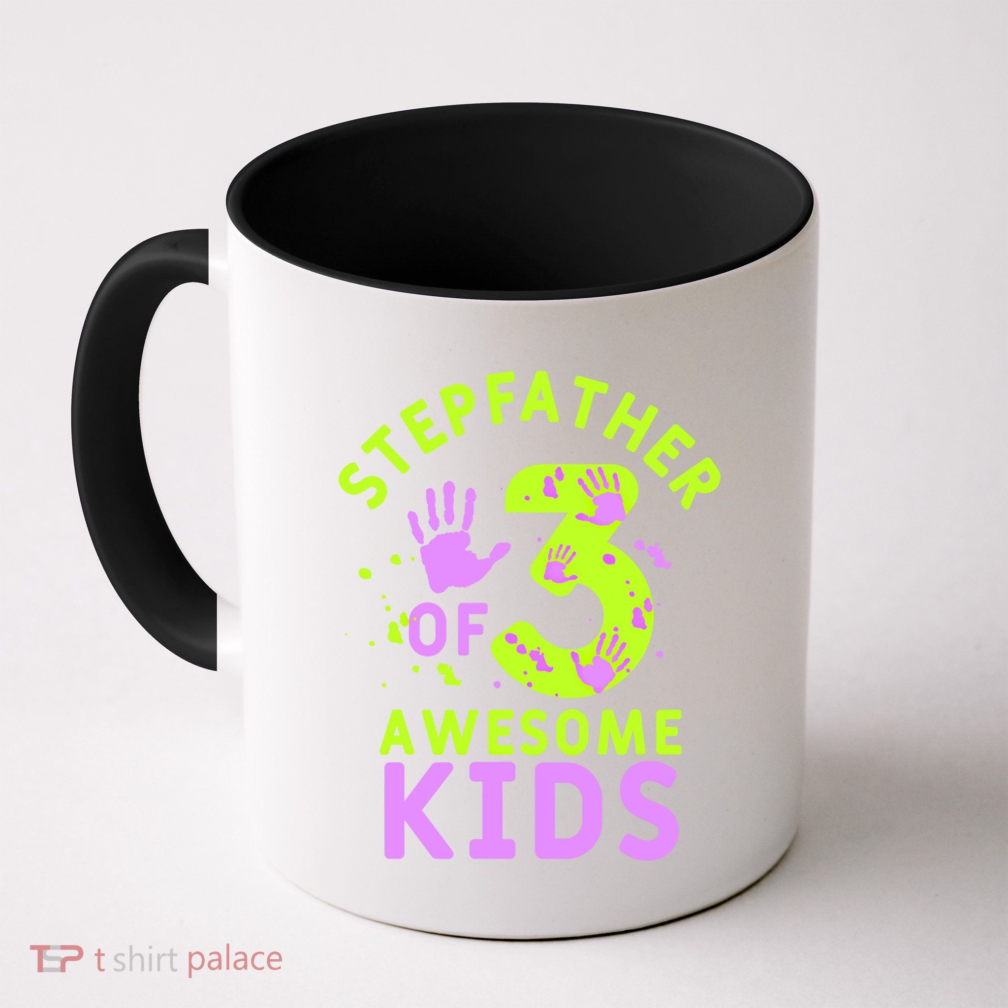 Stepfather Of 3 Awesome Stepdad Fathers Day Step Dad Gift Mug