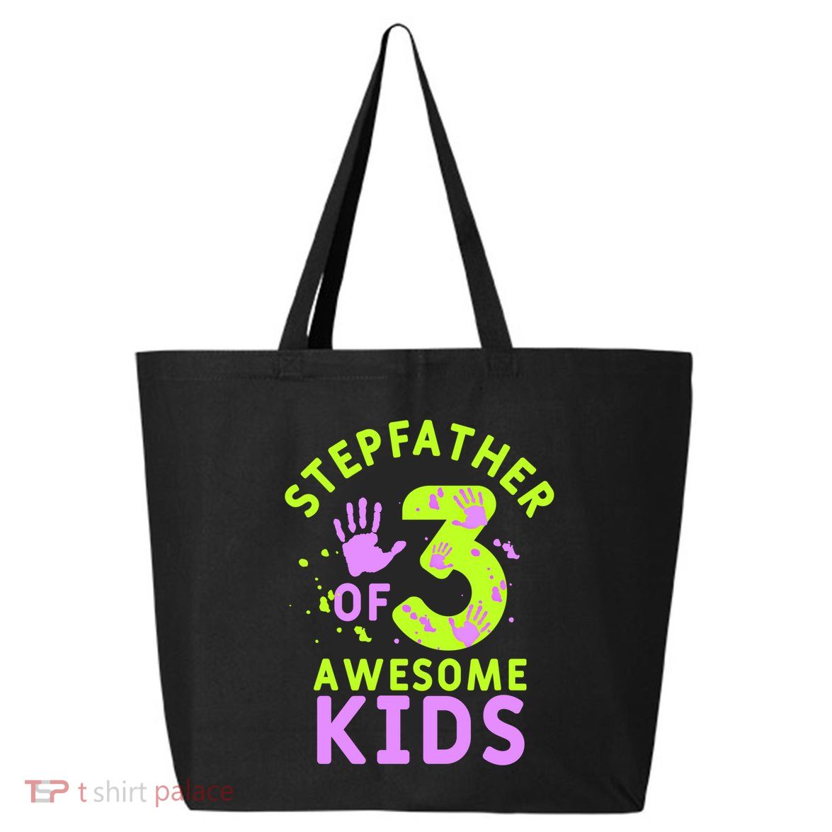 Stepfather Of 3 Awesome Stepdad Fathers Day Step Dad Gift 25L Jumbo Tote