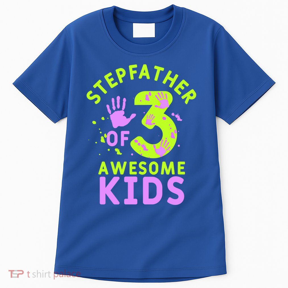 Stepfather Of 3 Awesome Stepdad Fathers Day Step Dad Gift Tall T-Shirt