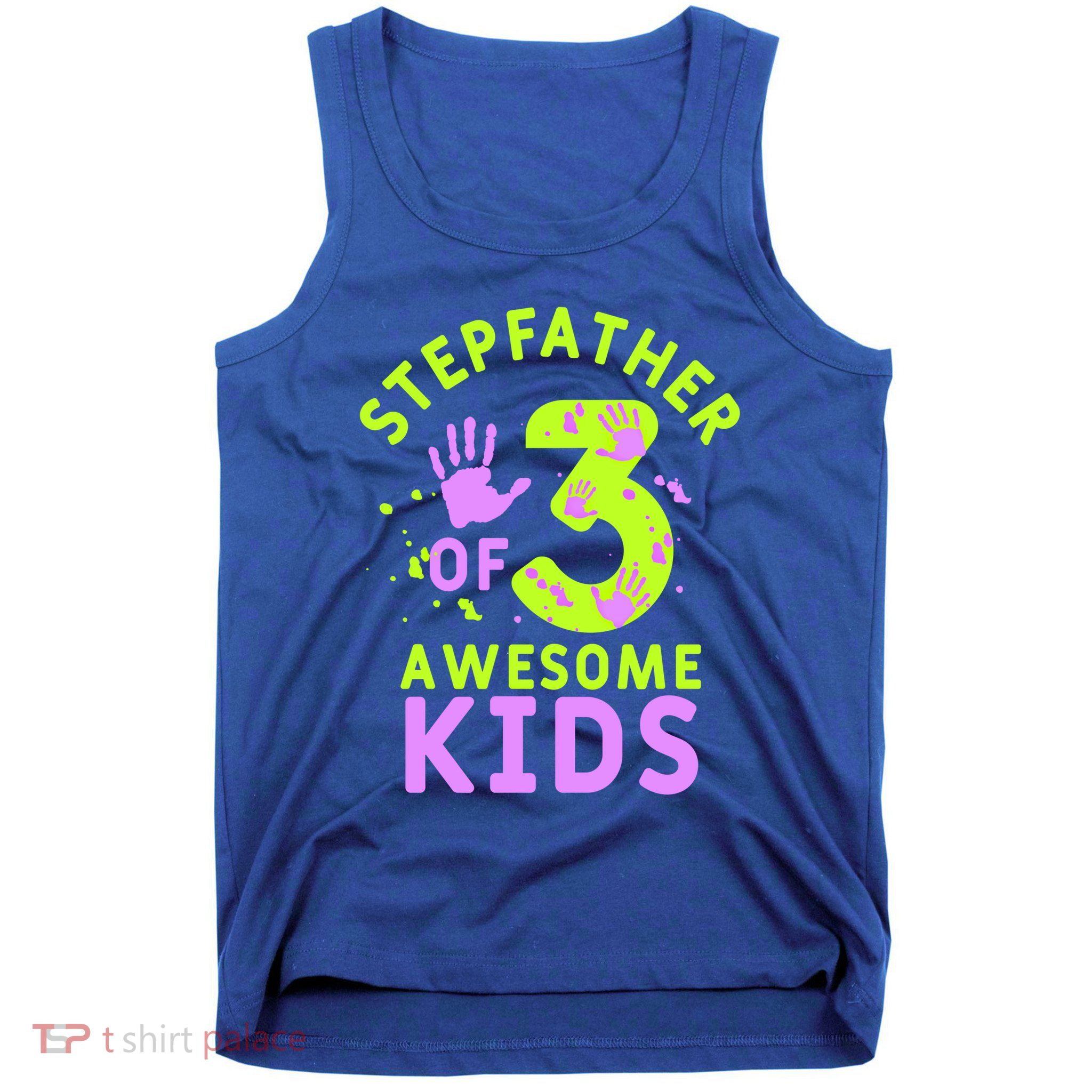 Stepfather Of 3 Awesome Stepdad Fathers Day Step Dad Gift Tank Top