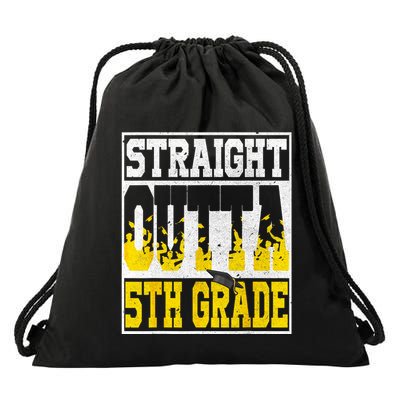 Straight Outta 5th Grade Graduation Teachers Drawstring Bag