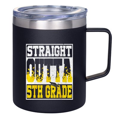 Straight Outta 5th Grade Graduation Teachers 12oz Stainless Steel Coffee Mug