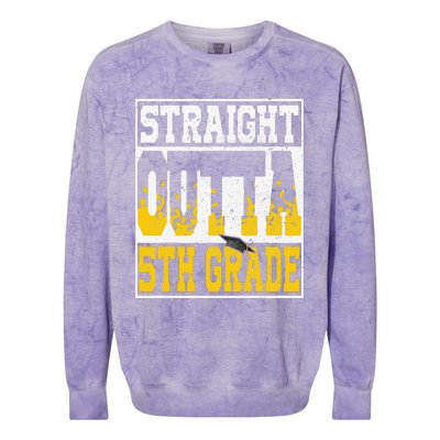 Straight Outta 5th Grade Graduation Teachers Colorblast Crewneck Sweatshirt