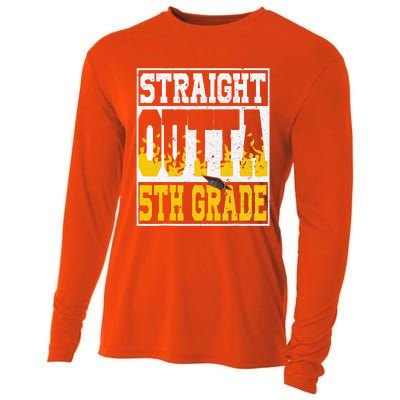 Straight Outta 5th Grade Graduation Teachers Cooling Performance Long Sleeve Crew