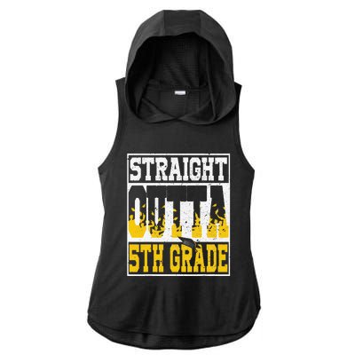 Straight Outta 5th Grade Graduation Teachers Ladies PosiCharge Tri-Blend Wicking Draft Hoodie Tank