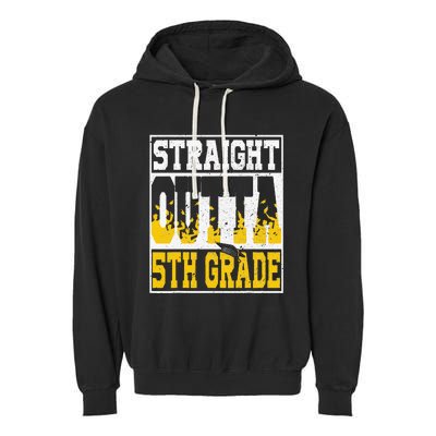 Straight Outta 5th Grade Graduation Teachers Garment-Dyed Fleece Hoodie